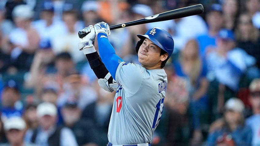 Shohei Ohtani swings