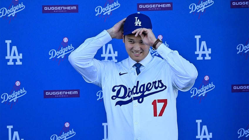 Shohei Ohtani is introduced as a Dodger