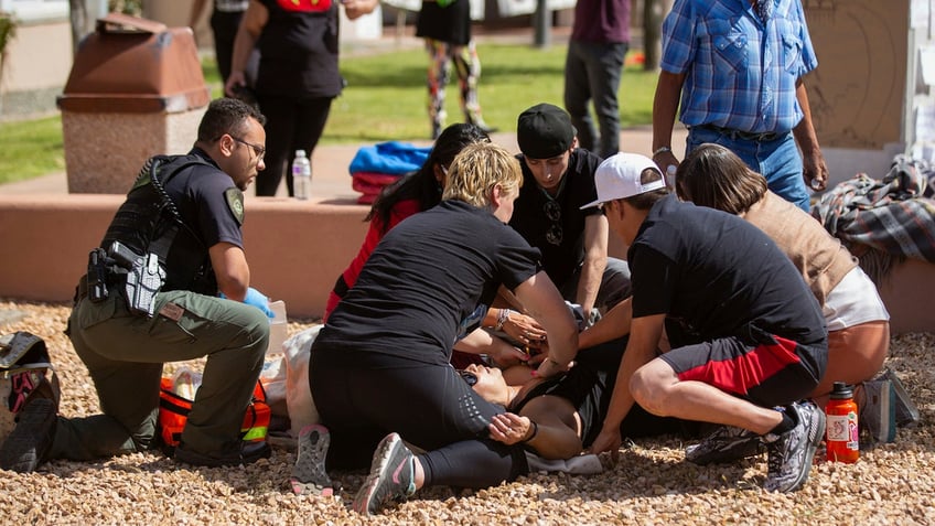 shooter opens fire at new mexico protest against conquistador statue injuring 1