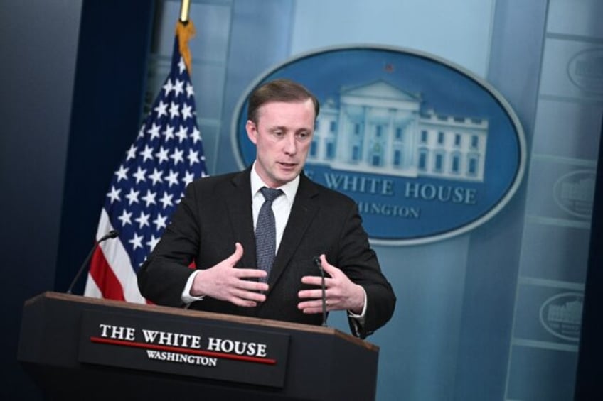 US National Security Adviser Jake Sullivan speaks during the daily press briefing in the B