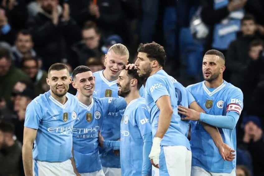 Bernardo Silva (centre) scored twice as Manchester City beat Newcastle