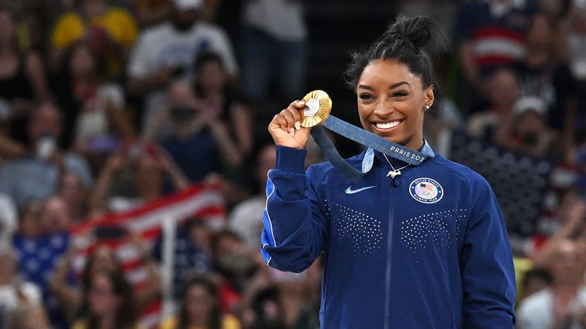 Simone Biles wins all-around gold