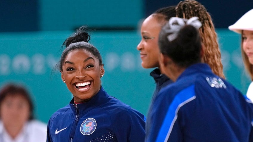 Simone Biles smiles