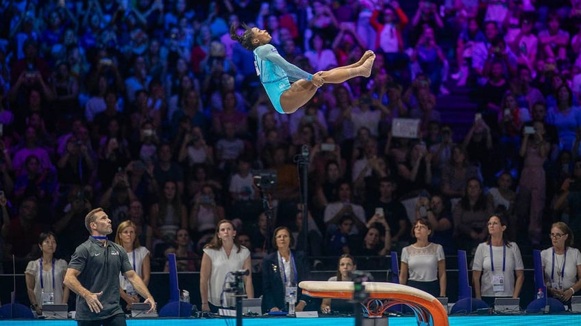 simone biles has 5th skill named after her as she nails yurchenko double pike vault at world championships