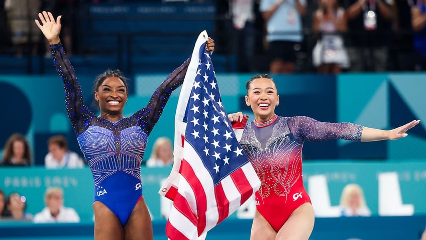 Simone Biles and Suni Lee