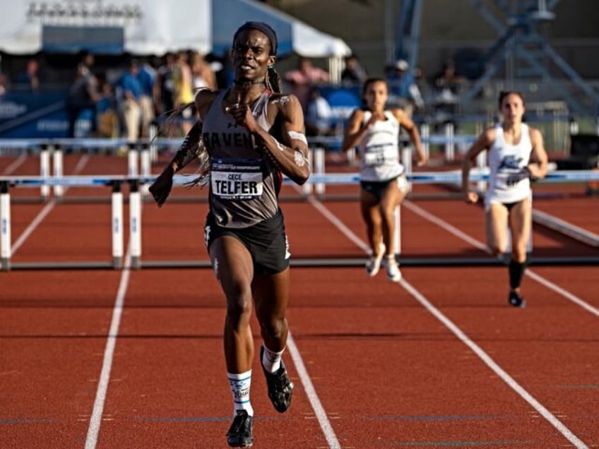 KINGSVILLE, TX - MAY 25: CeCe Telfer of Franklin Pierce wins the 400 meter hurdles during