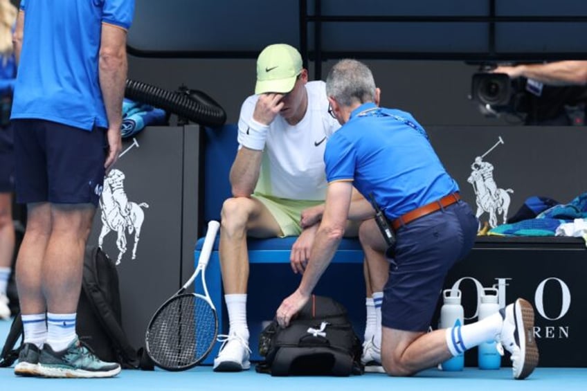 Jannik Sinner needed medical attention in his Australian Open clash against Holger Rune