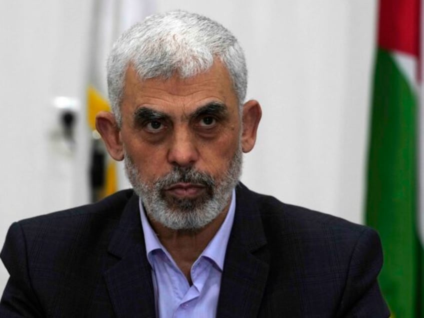 Yahya Sinwar, head of Hamas in Gaza, chairs a meeting with leaders of Palestinian factions