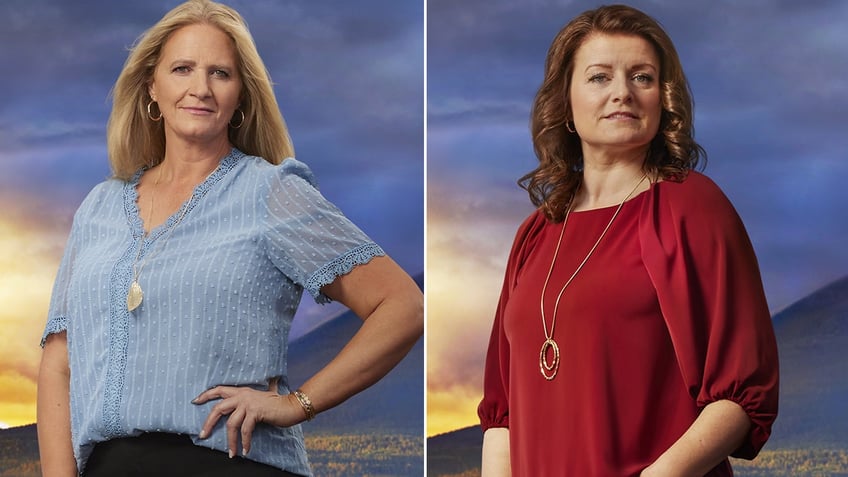 Christine and Robyn Brown of Sister Wives posing in Flagstaff, Arizona