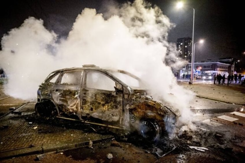 Several cars were torched in the riots