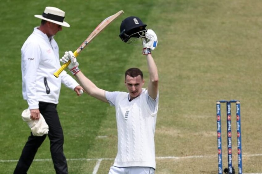 England's Harry Brook celebrates his century