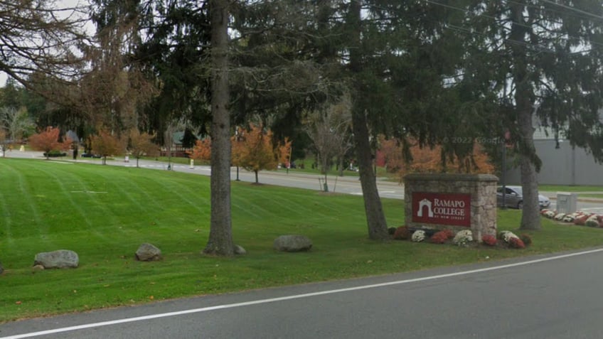 Exterior view of Ramapo College sign