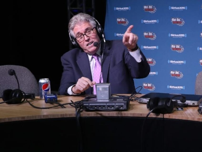 visits the SiriusXM set at Super Bowl 51 Radio Row at the George R. Brown Convention Center on February 2, 2017 in Houston, Texas.