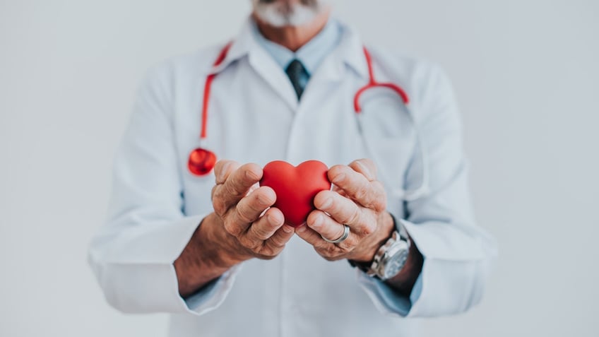 doctor holding a fake heart