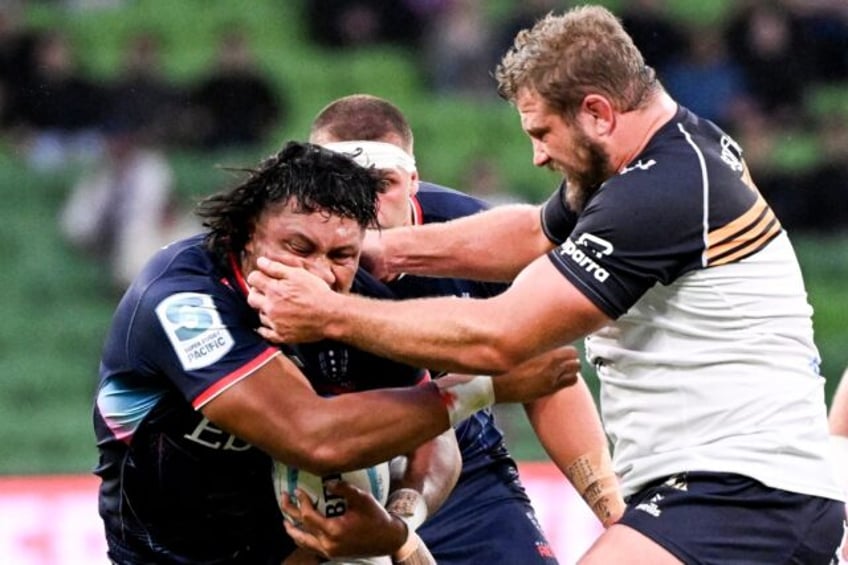 James Slipper (R) during a Super Rugby match earlier this year