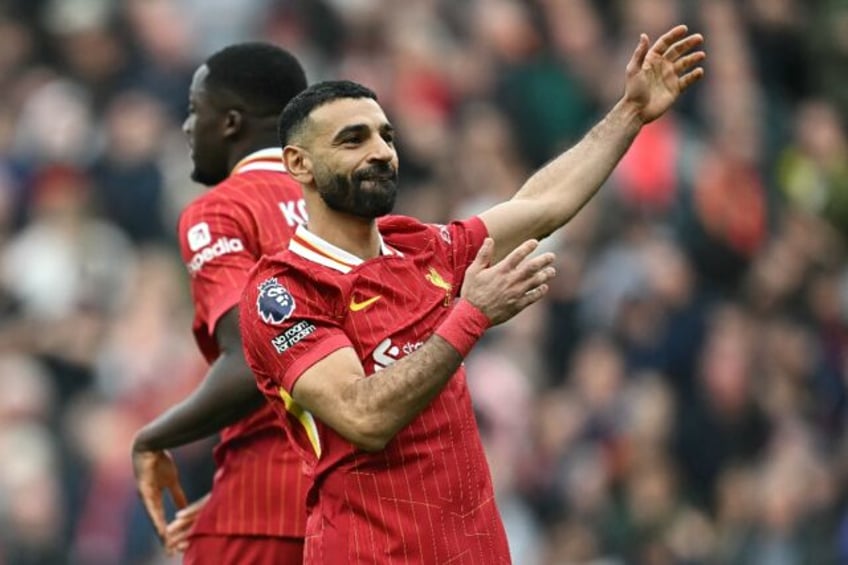 Liverpool's Mohamed Salah celebrates scoring against Southampton