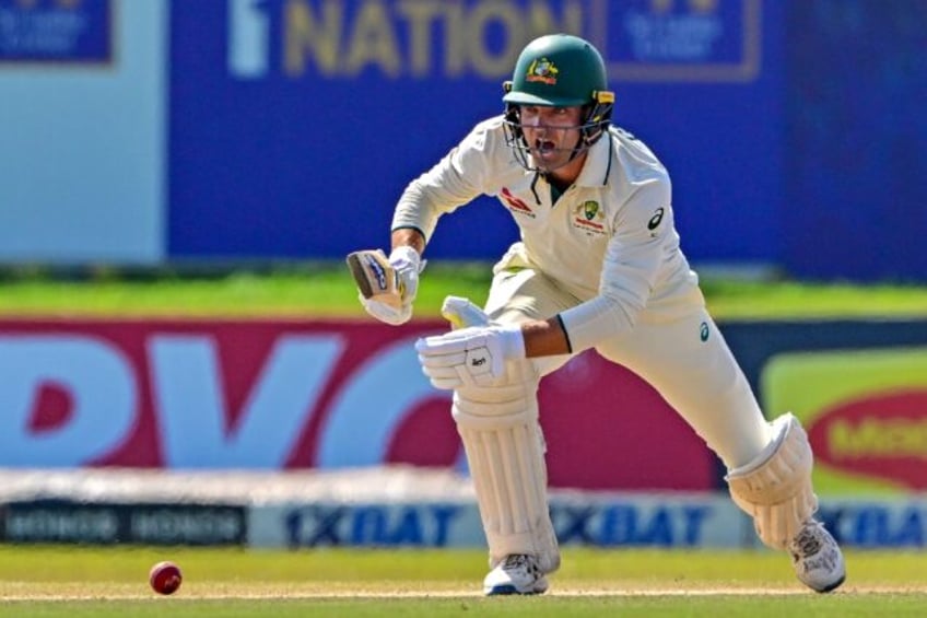 Australia's Alex Carey in action during the first innings in Galle