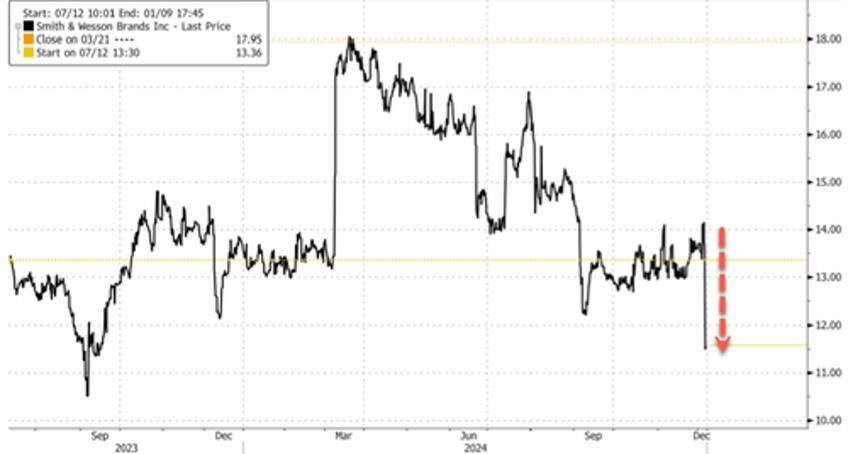 smith wesson plunges after firearm buying frenzy ends as digestion period begins