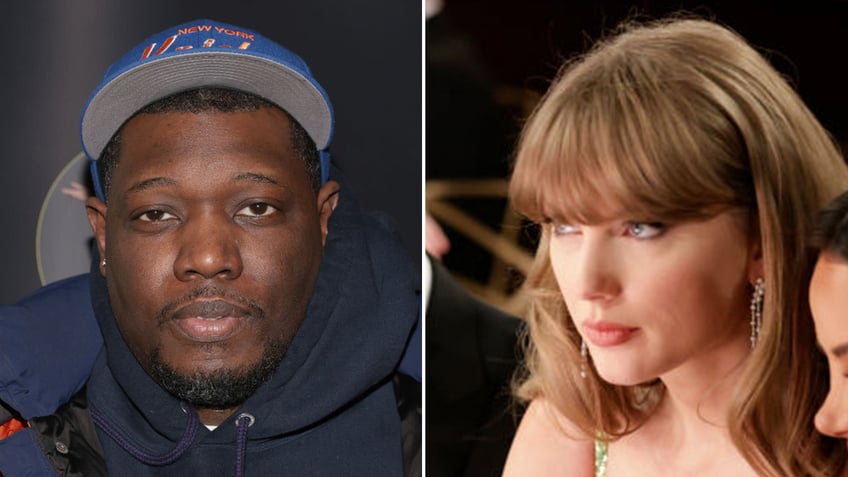 Michael Che photo next to Taylor Swift Photo