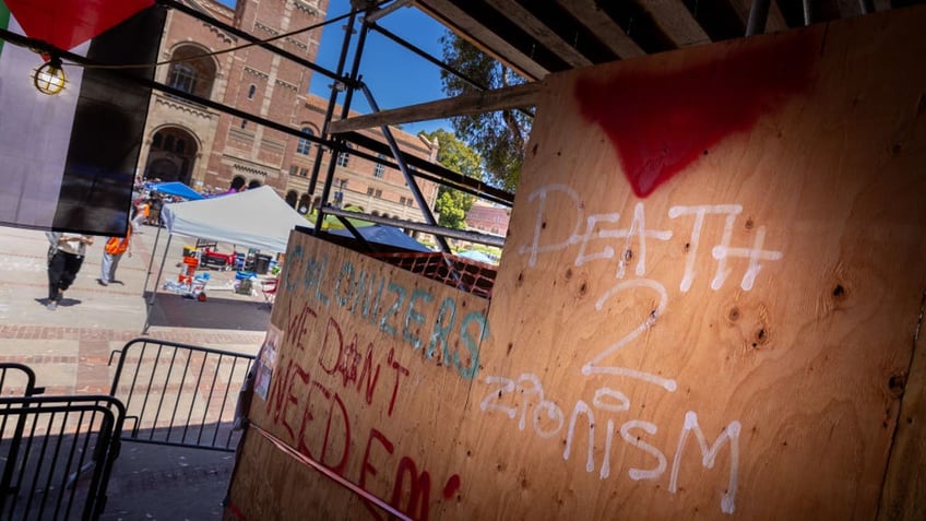 Sign reads death to Zionism on the UCLA campus