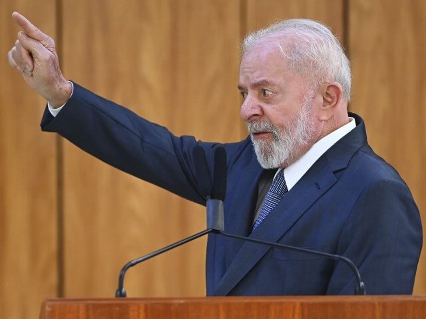 Luiz Inacio Lula da Silva, Brazil's president, during a press conference with Fumio K