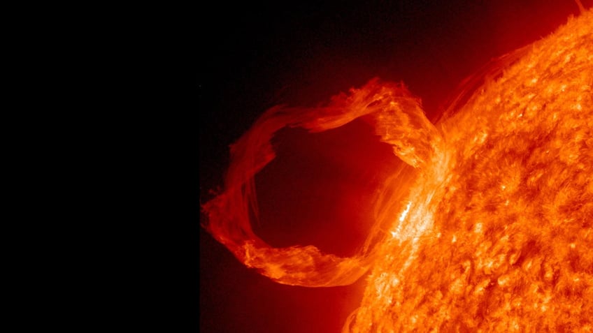 solar prominence on the sun