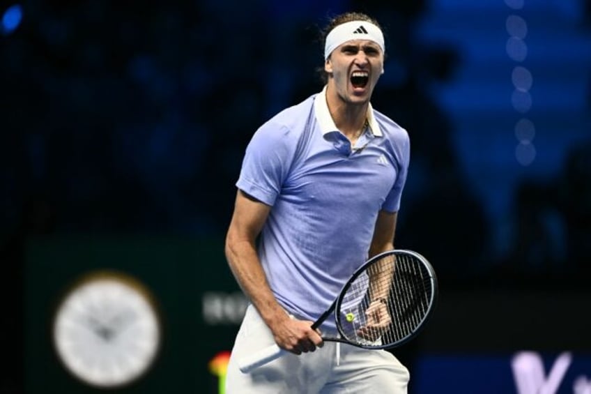 Alexander Zverev celebrates after beating Andrey Rublev