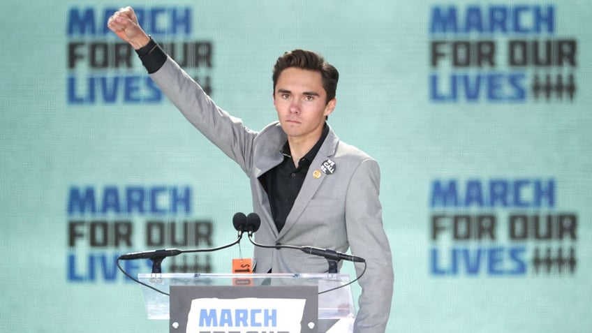 David Hogg addresses the March for Our Lives rally on March 24, 2018, in Washington, D.C. (Chip Somodevilla/Getty Images)