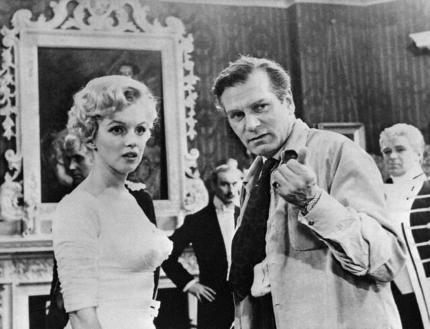 Marilyn Monroe, seen here with British actor and director Laurence Olivier, was one of the