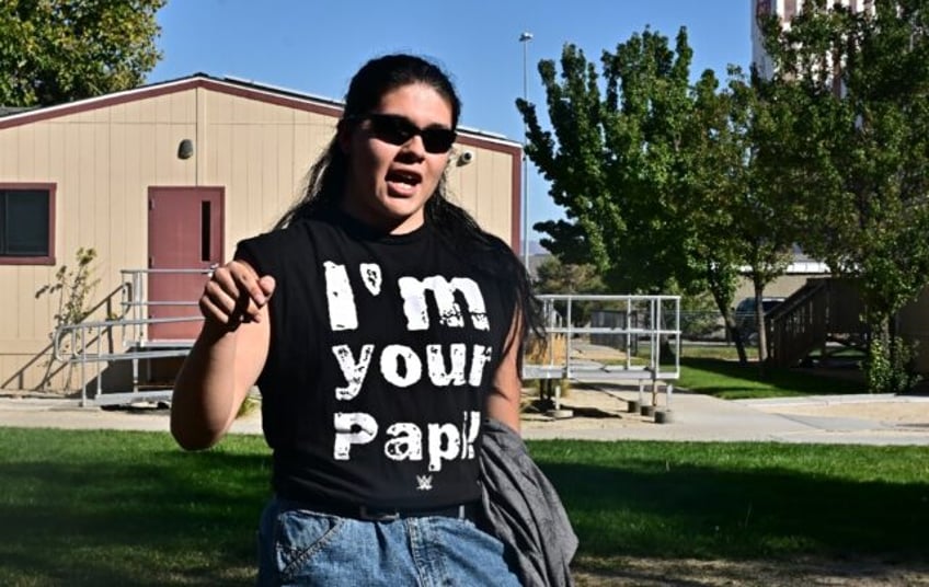 First-time voter Caiden John, of the Native American Pyramid Lake Paiute Tribe.