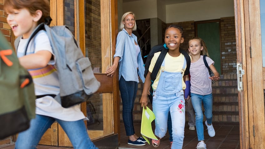 kids leave school happily