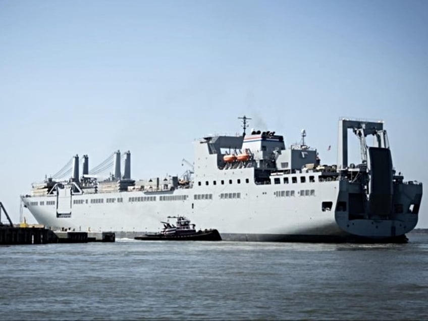 MV Roy Benavidez, part of the U.S. Ready Reserve Fleet, left port Thursday to deliver equipment to the U.S. Army’s 7th Transportation Brigade to construct a temporary pier that will be used to move humanitarian aid into Gaza. U.S. Navy photo by Ryan Carter/DVIDS