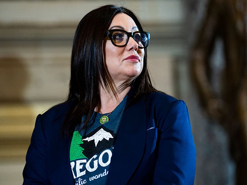 Rep. Lori Chavez-DeRemer, R-Ore., attends a signing ceremony in the U.S. Capitol for a res