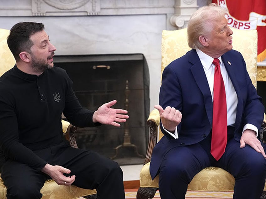 U.S. President Donald Trump and Ukrainian President Volodymyr Zelensky meet in the Oval Of