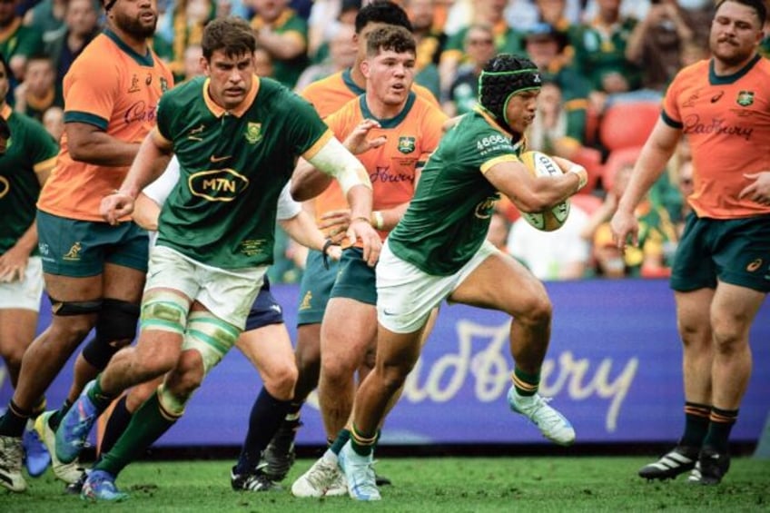 Cheslin Kolbe (centre) is one of just five starters from Brisbane who will begin the Test