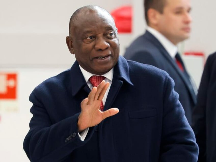 South African President Cyril Ramaphosa arrives at a BRICS summit in Kazan, Russia, Wednes