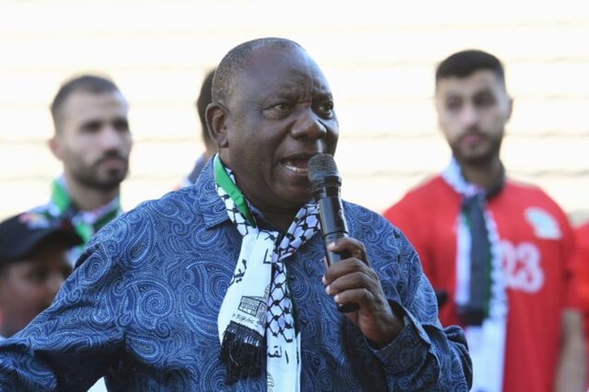 President Cyril Ramaphosa, seen here addressing players at a footabll friendly between Sou