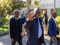 South Africa’s president attends a key meeting of his party over how to form a new government