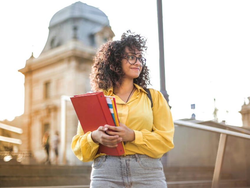 College student on campus