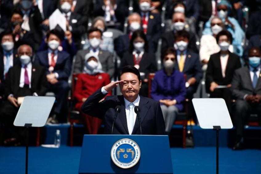 President Yoon Suk Yeol, pictured here during his 2022 inauguration, has been detained sin