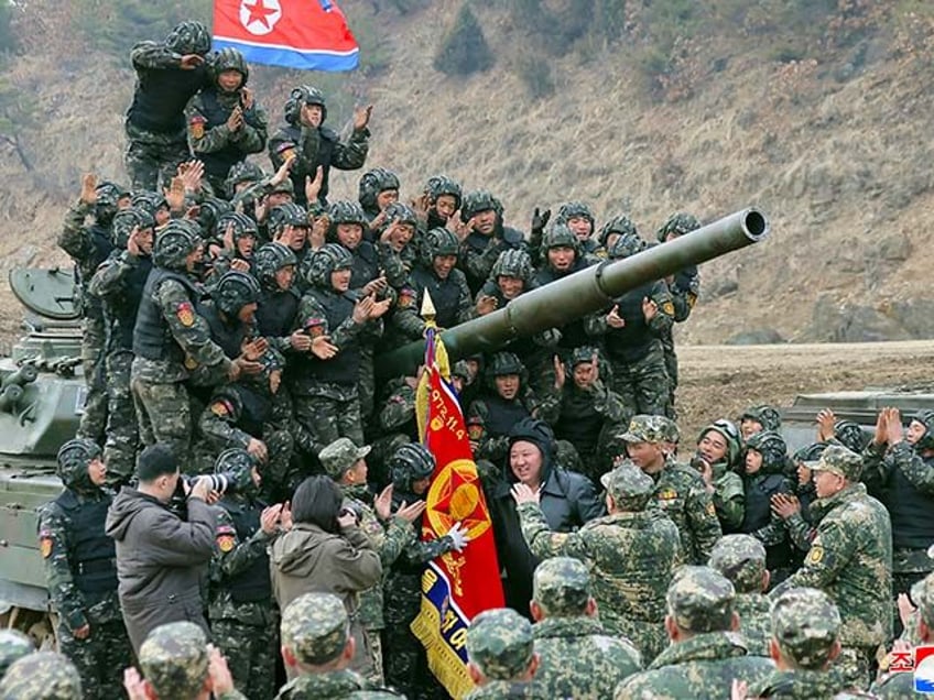 In this photo provided by the North Korean government, North Korean leader Kim Jong Un, ce