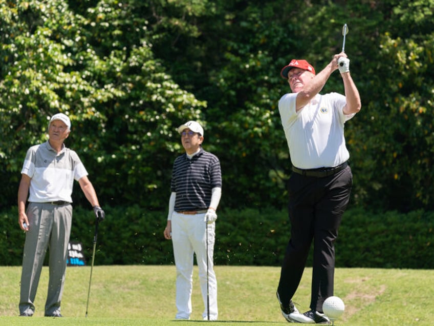 President Donald J. Trump, joined by Japan Prime Minister Shinzo Abe and Hall of Fame prof