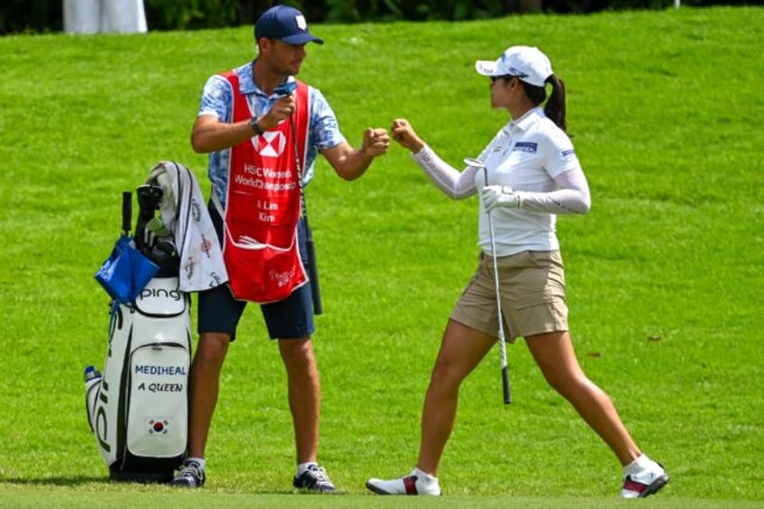 Kim A-lim of South Korea took the early lead in Singapore