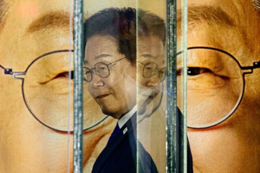 Lee Jae-myung, shown preparing to address supporters as votes were tallied on June 4, 2025