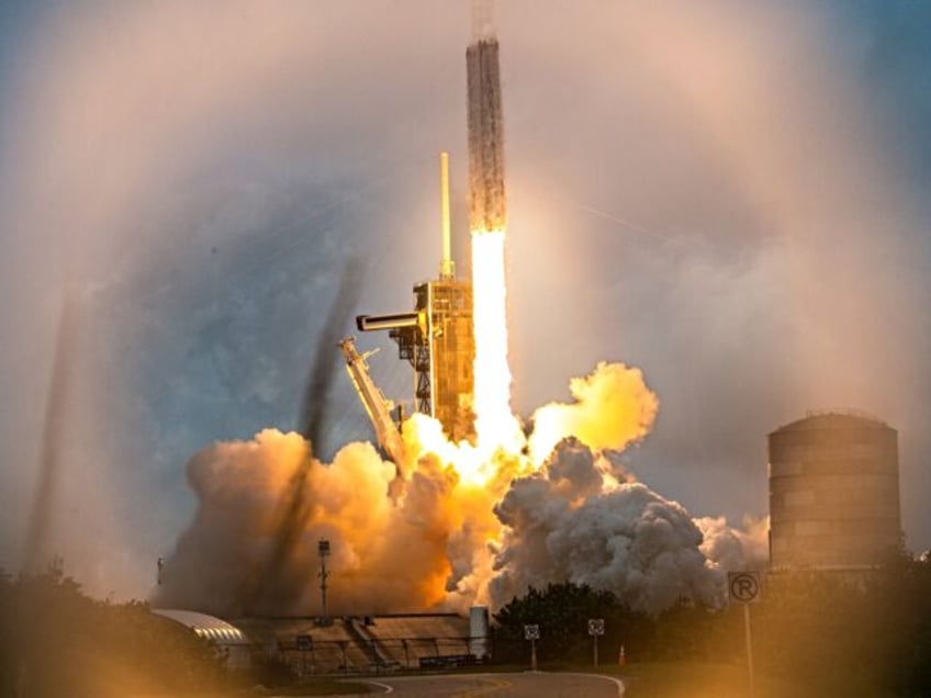 A SpaceX Falcon Heavy rocket with the Psyche spacecraft launches from NASA's Kennedy Space Center in Cape Canaveral, Florida, on October 13, 2023. The spacecraft is bound for Psyche, an object 2.2 billion miles (3.5 billion kilometers) away that could offer clues about the interior of planets like Earth. (Photo …