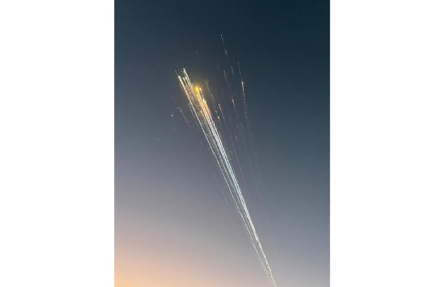 In this handout image courtesy of Greg Blee, debris from the SpaceX Starship is seen in th