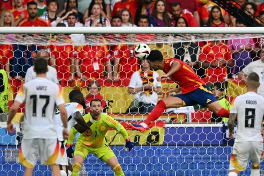 Mikel Merino (CR) scored Spain's winner to eliminate Germany