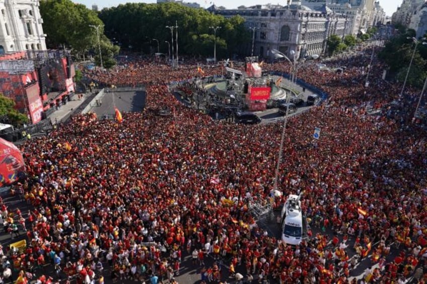 Spain fans gathered at Plaza Cibeles to welcome home their Euro 2024 champions