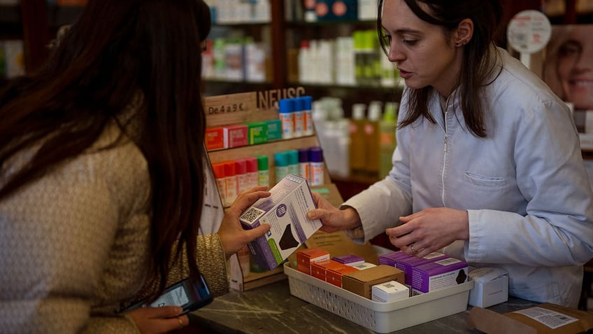 Woman receives menstruation product