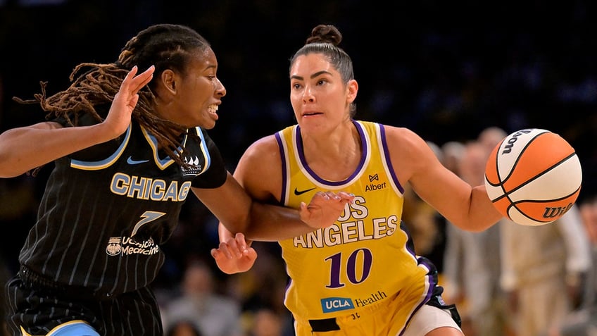 Kelsey Plum drives